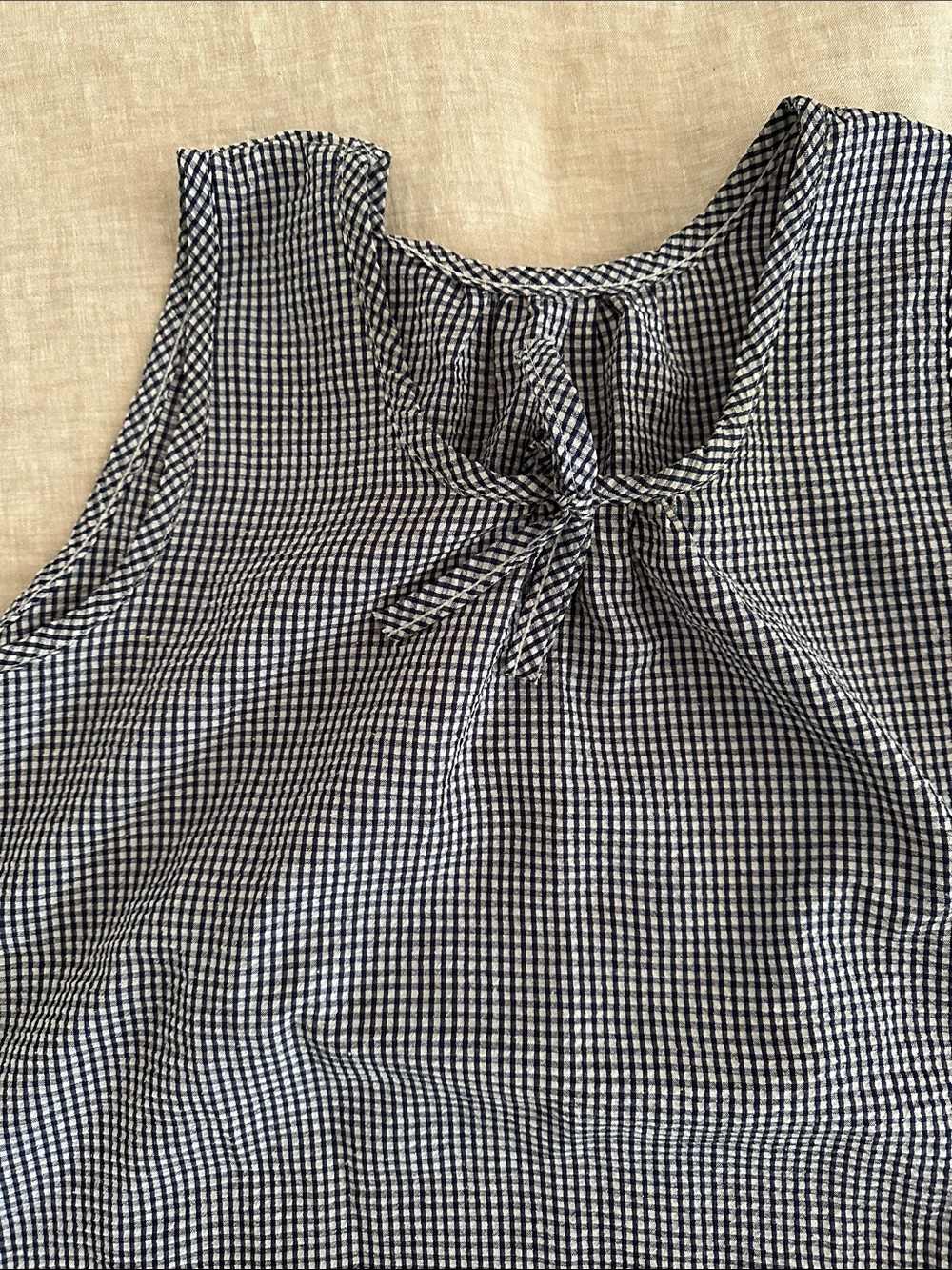 Gingham Pajamas Sleeveless Shorts with Pockets Summer Set - Picture 2 of 6